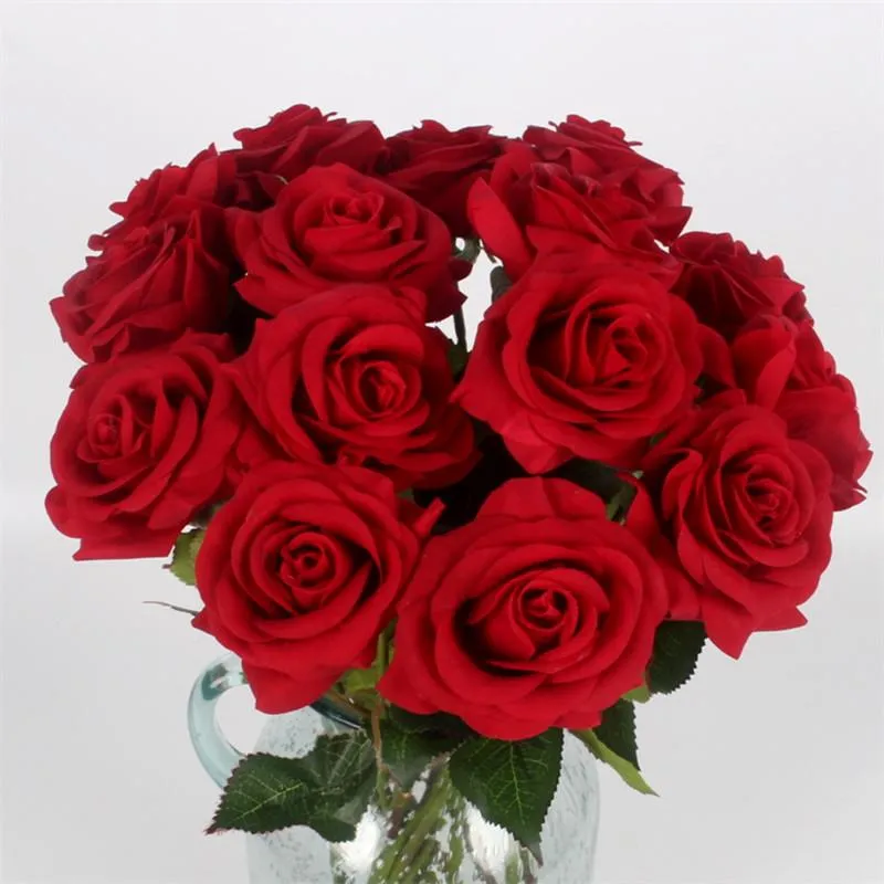 11pcs Artificial Realistic Rose Bouquet