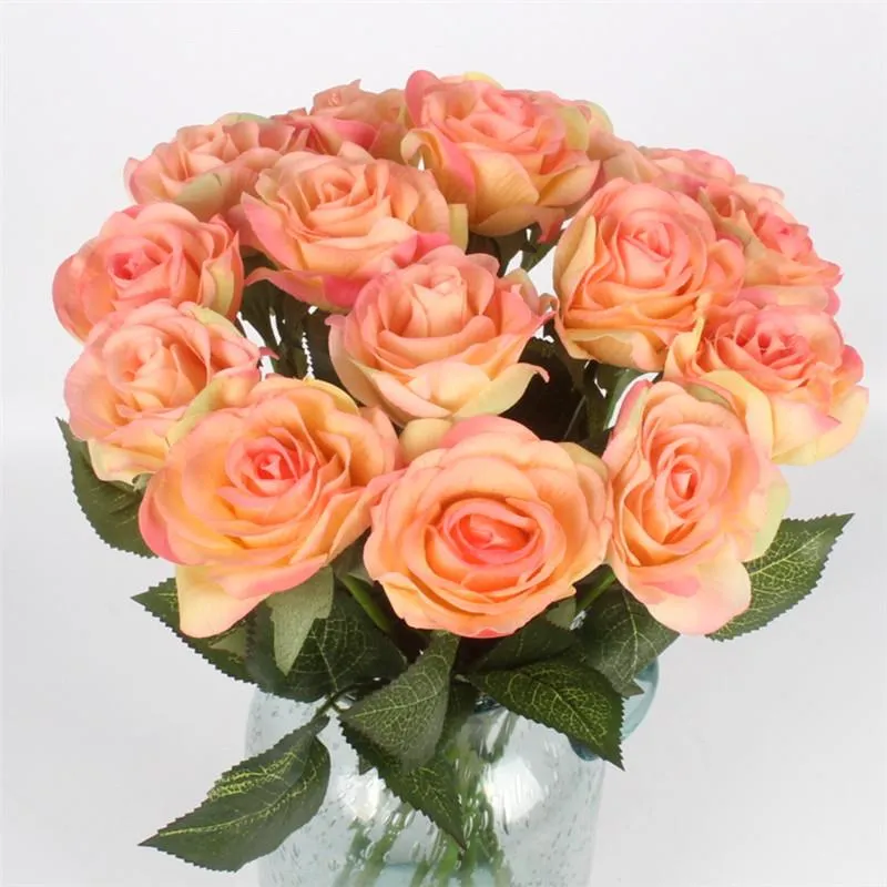 11pcs Artificial Realistic Rose Bouquet