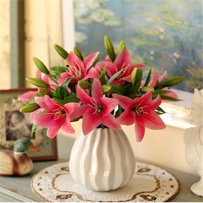 11pcs Realistic Artificial Lily