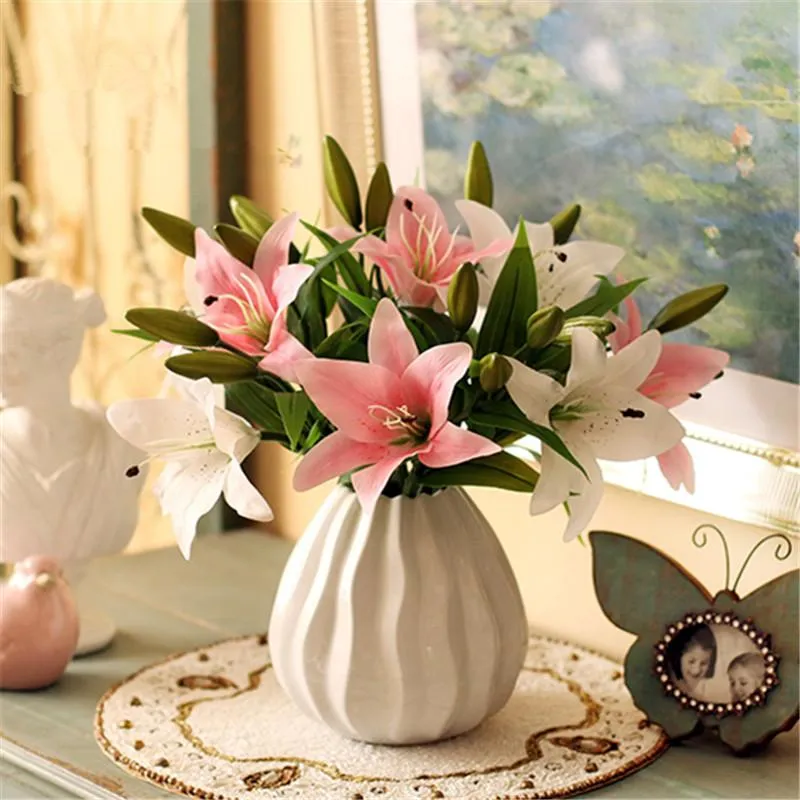 11pcs Realistic Artificial Lily