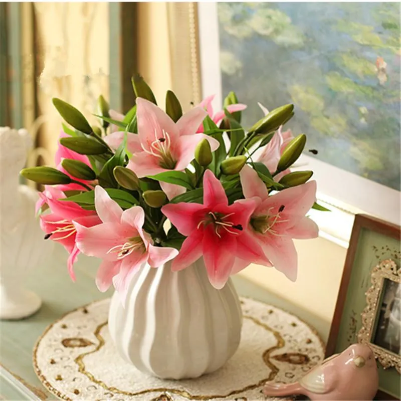 11pcs Realistic Artificial Lily