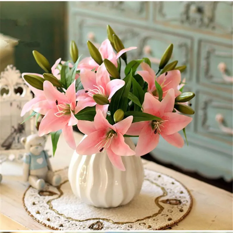 11pcs Realistic Artificial Lily