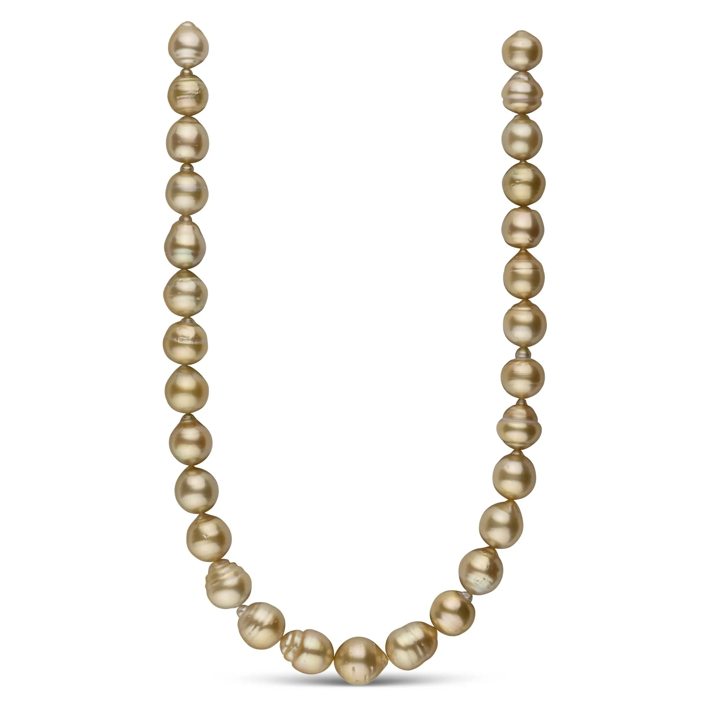 12.0-14.4 mm AA  Golden South Sea Baroque Pearl Necklace