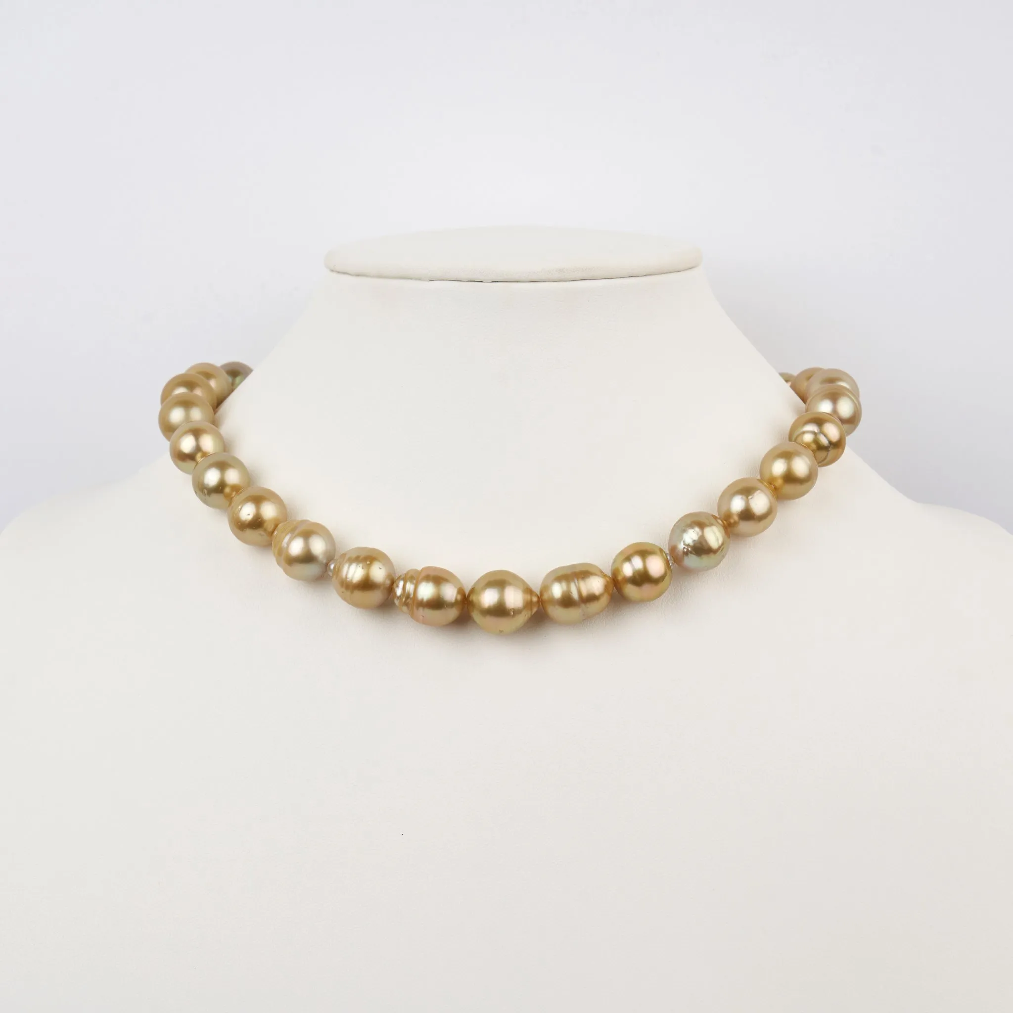 12.0-14.4 mm AA  Golden South Sea Baroque Pearl Necklace