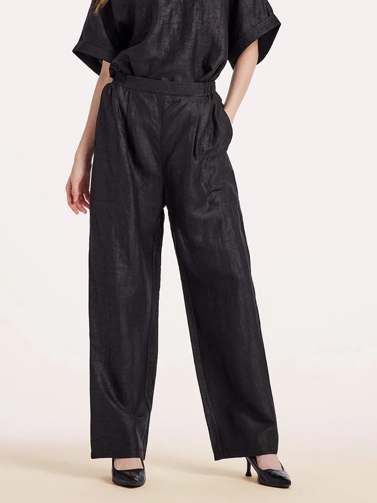 18 Momme Xiang Yun Silk Straight Pants