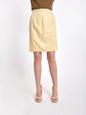 1990s silk cream-coloured skirt with side fastening by Genny