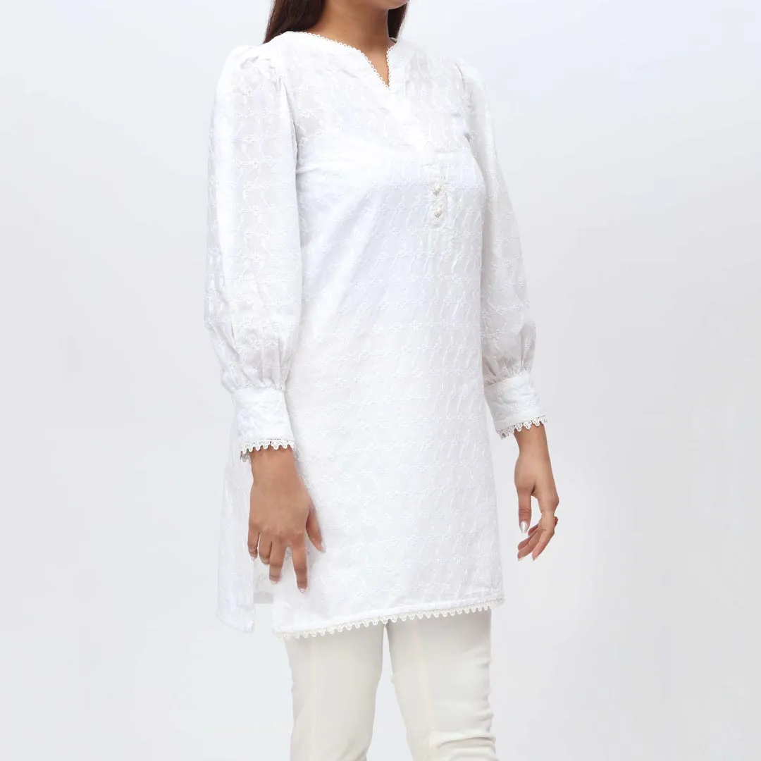 1PC- Embroidered Chikankari Shirt PS4077