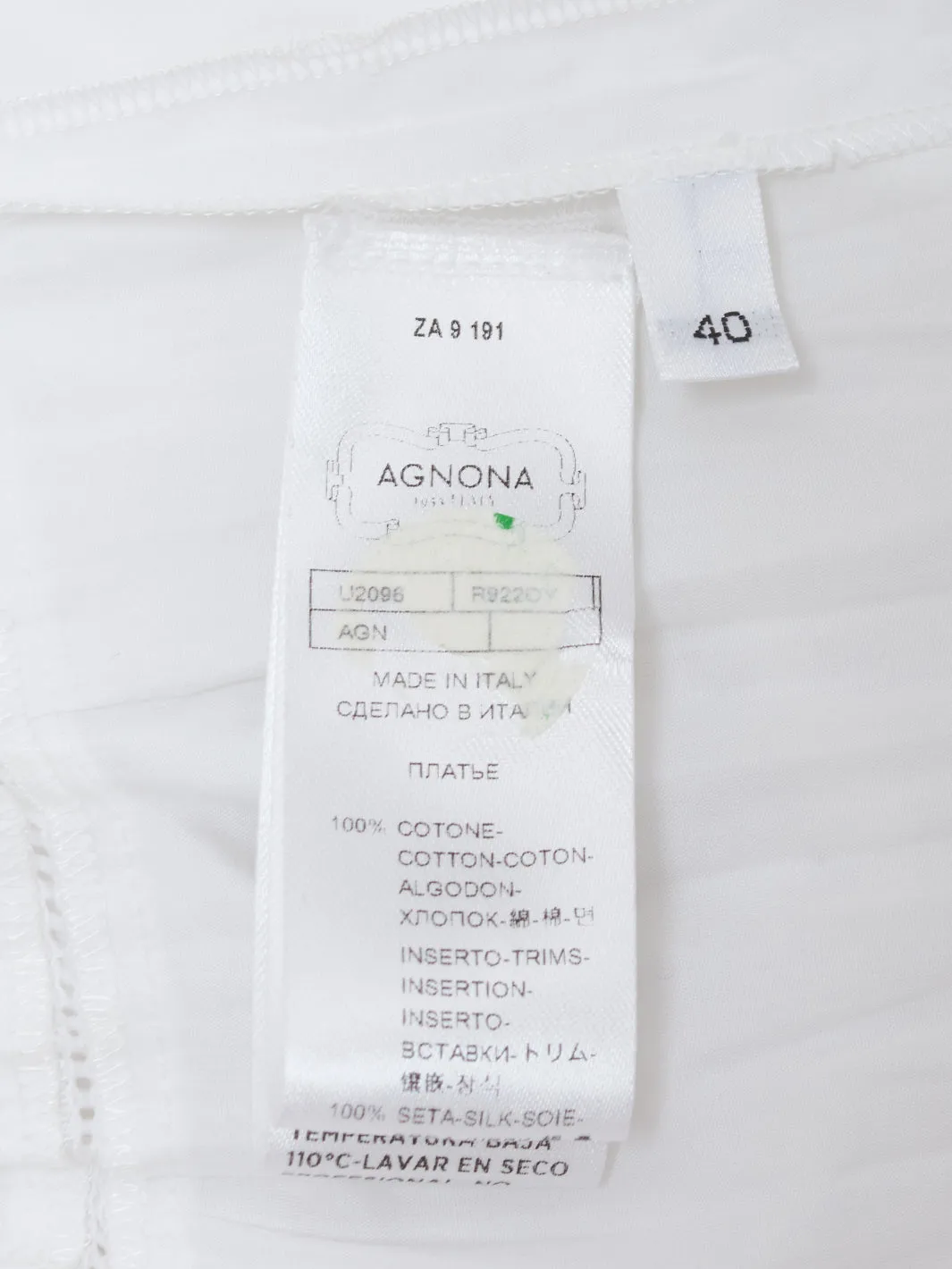 Agnona White Silk Dress