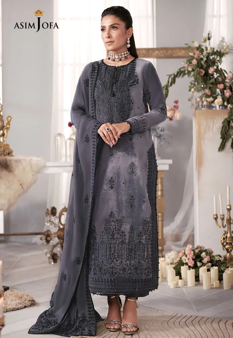 Luxurious AJAM-05 Velvet 3-Piece Embroidered Set