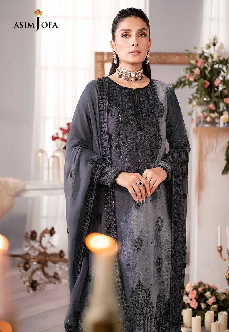 Luxurious AJAM-05 Velvet 3-Piece Embroidered Set