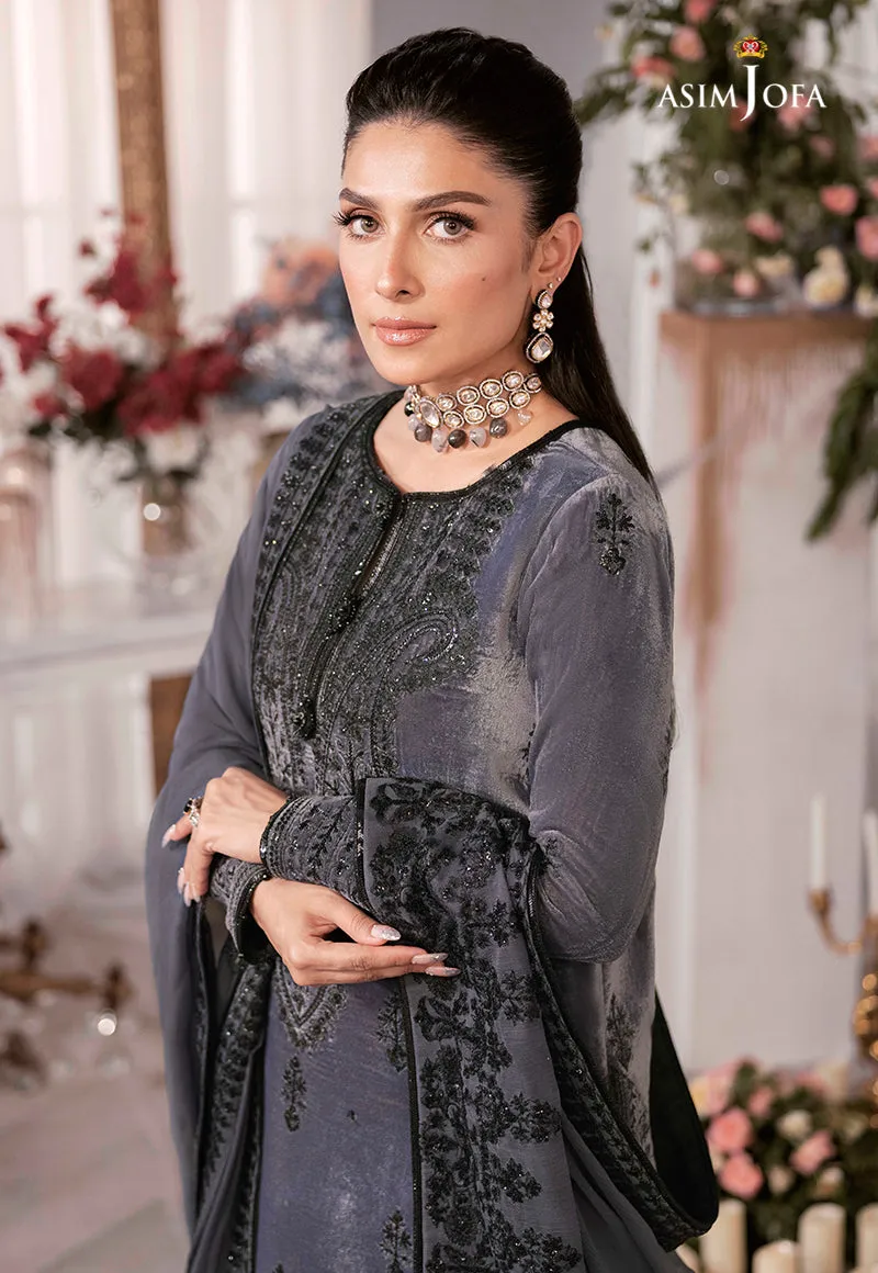 Luxurious AJAM-05 Velvet 3-Piece Embroidered Set