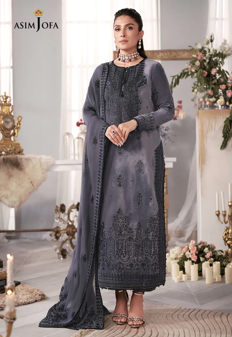 Luxurious AJAM-05 Velvet 3-Piece Embroidered Set