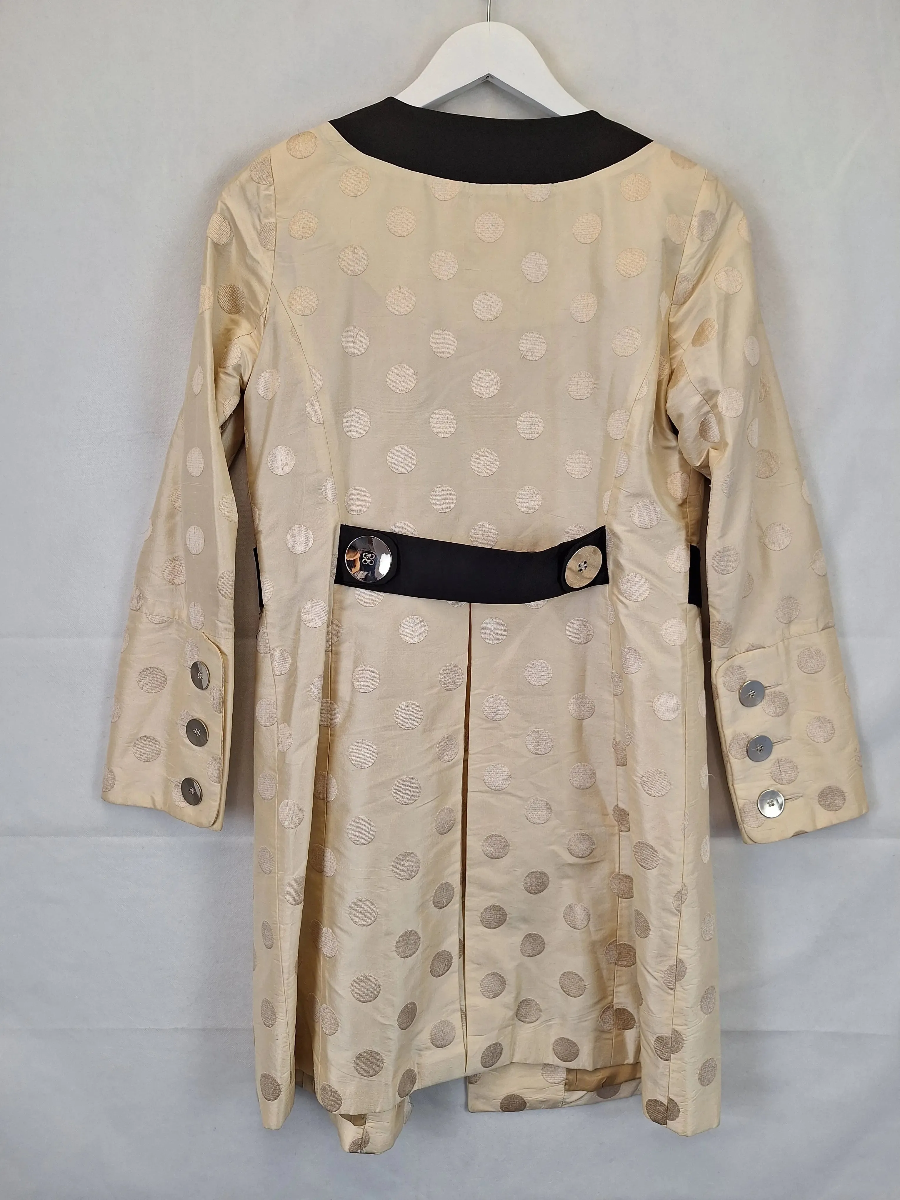 Alannah Hill Cream Spotted Funky Silk Jacket Size 8