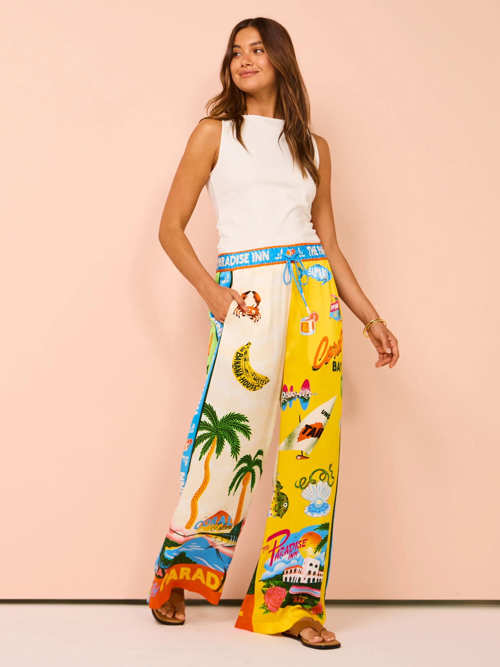 Alemais Paradiso Silk Pant in Multi