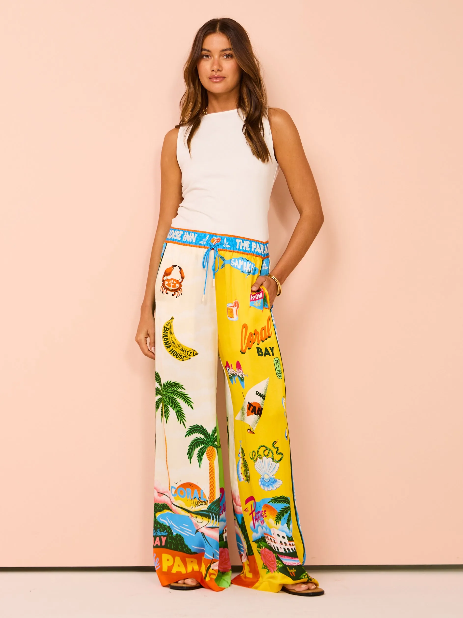 Alemais Paradiso Silk Pant in Multi