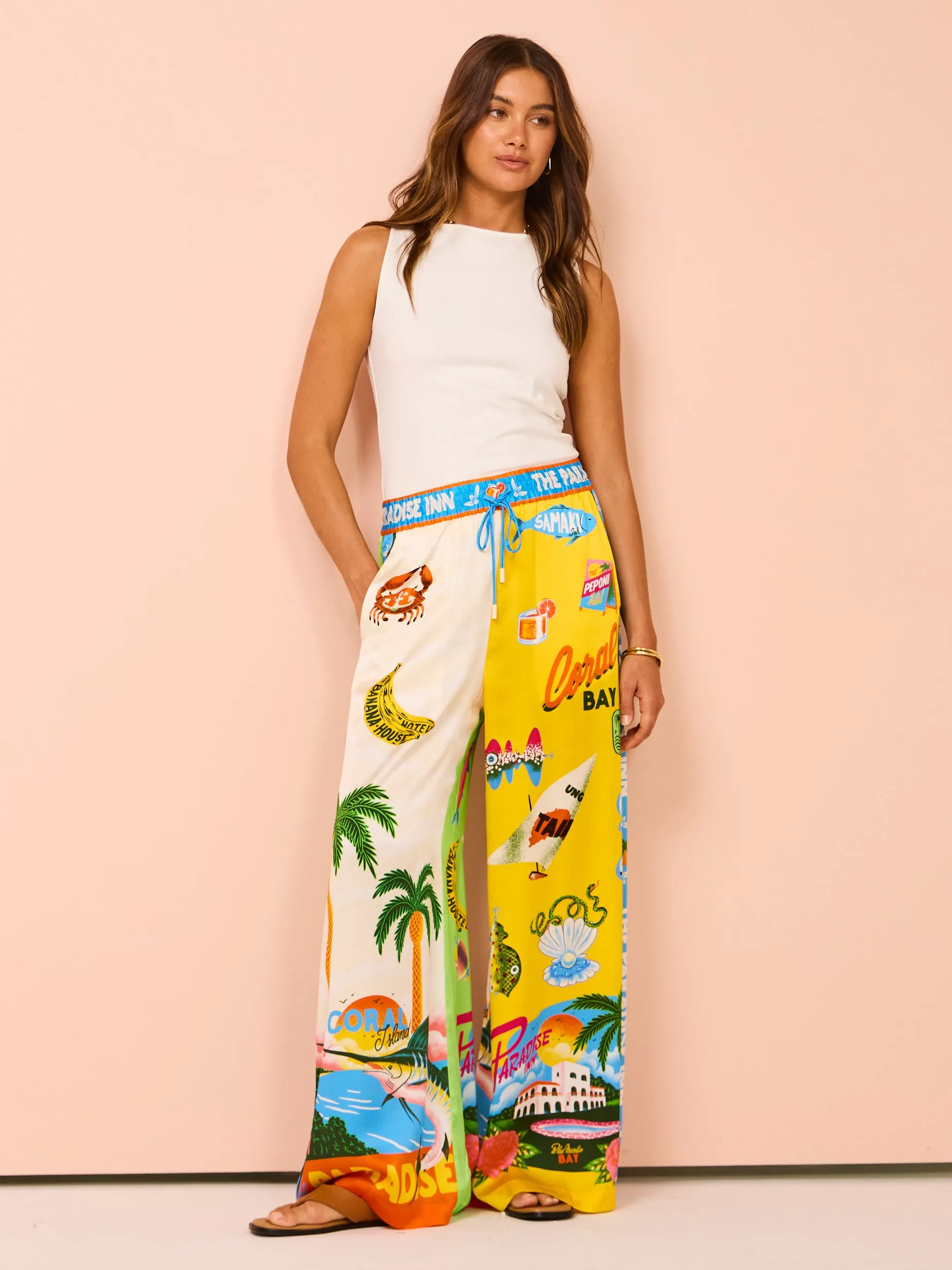 Alemais Paradiso Silk Pant in Multi