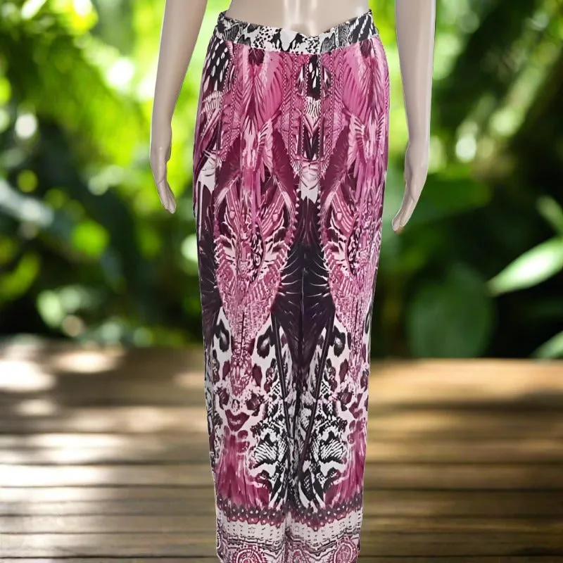 Amur hot pink silk palazzo pants