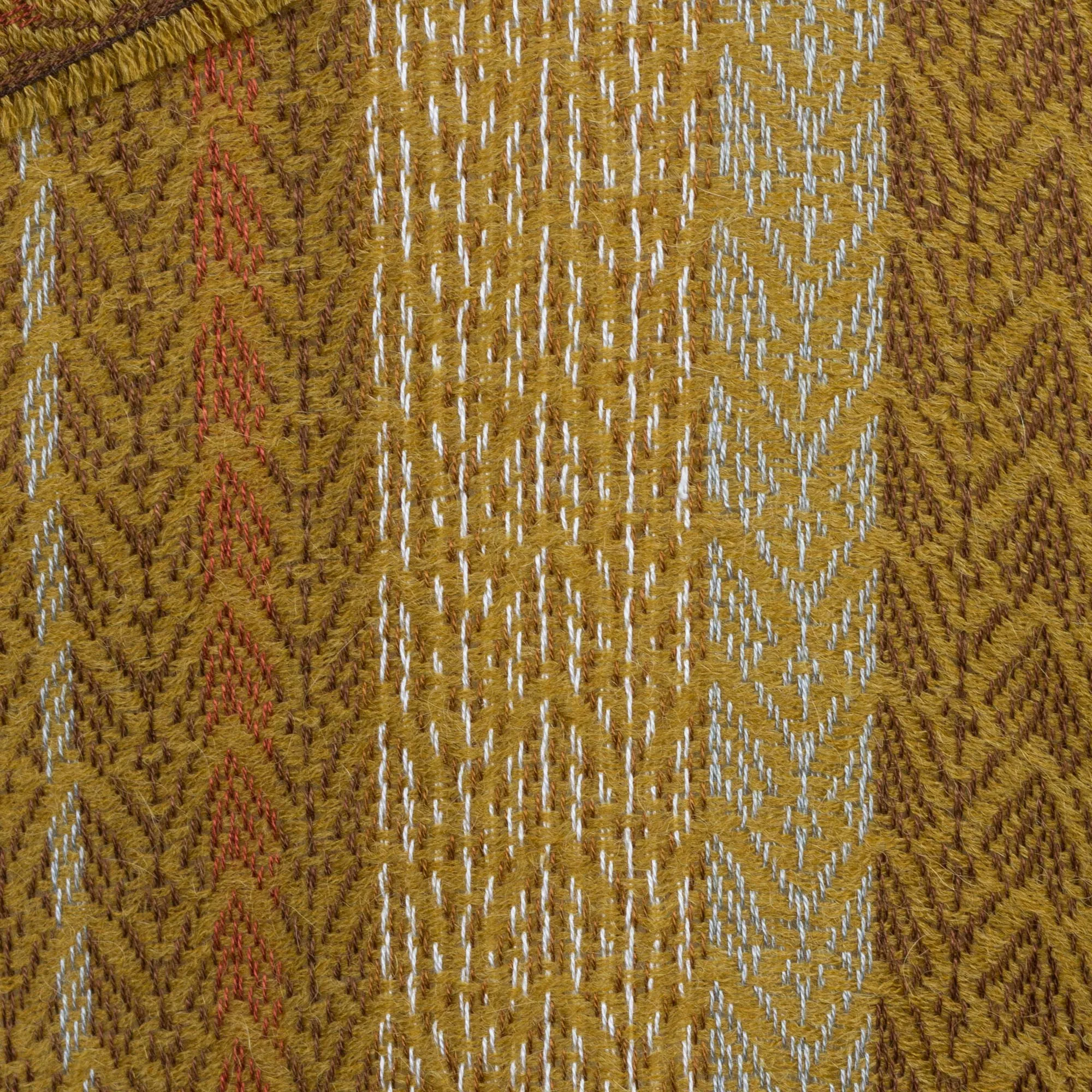 Andean Gold Gold Color Hand Woven Alpaca and Silk Blend Shawl from Peru