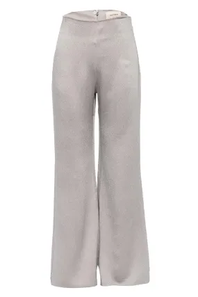 Andie Grey Silk Wide Leg Pants