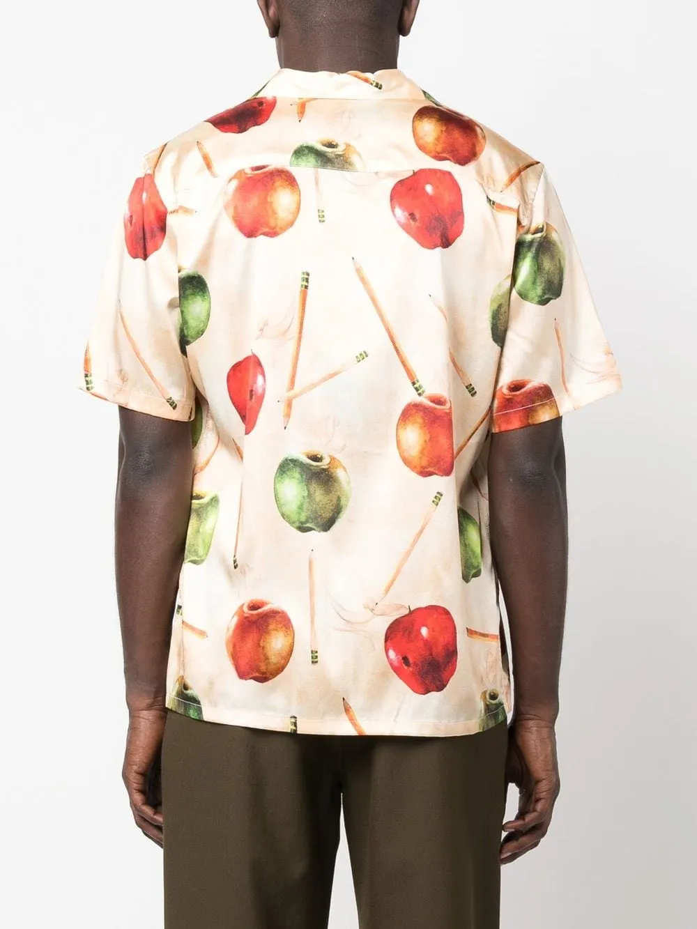 Apple-Motif Silk Shirt