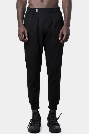 Asymmetrical fly viscose sweatpants