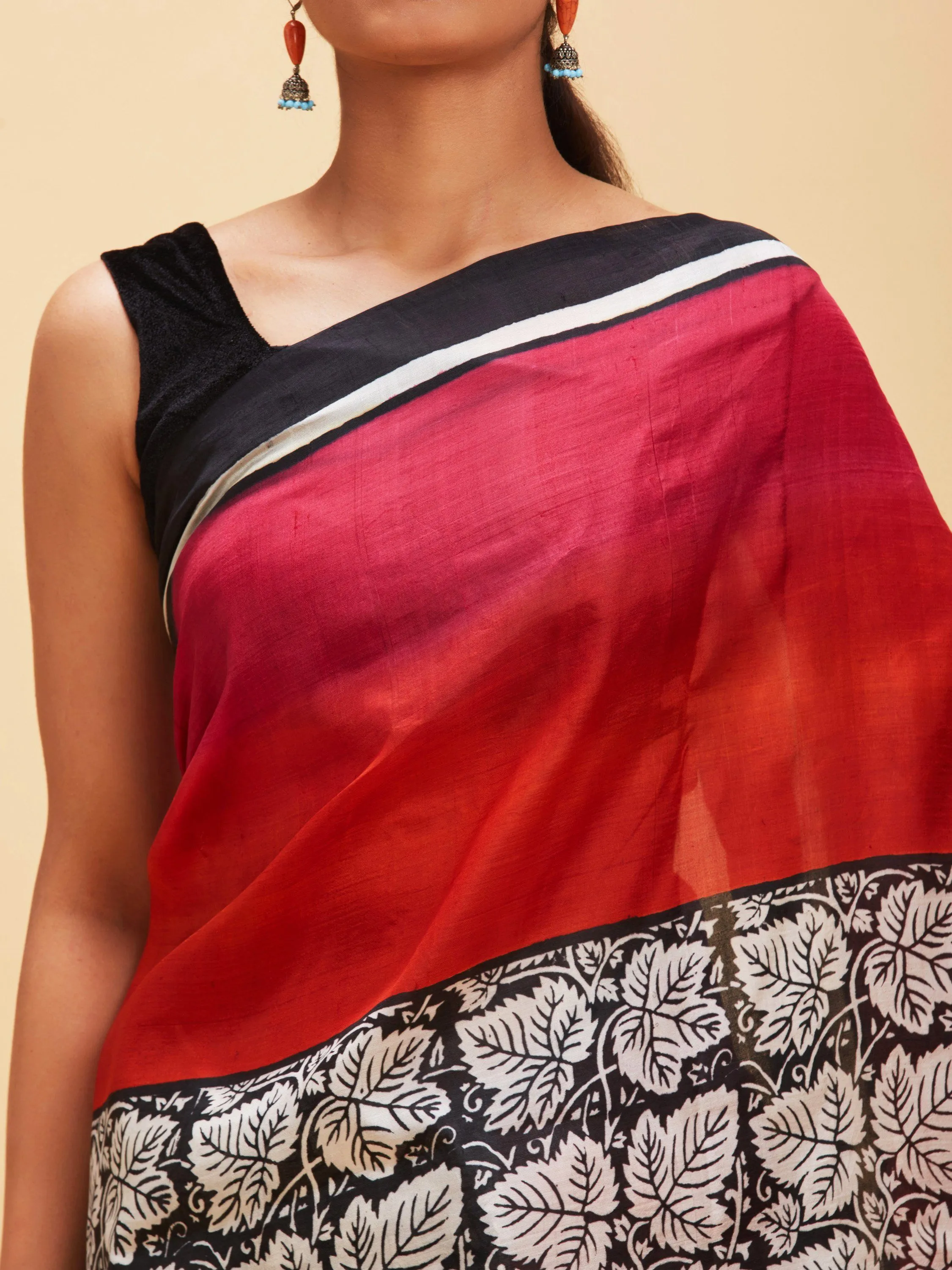 Autumn inspired pure silk saree