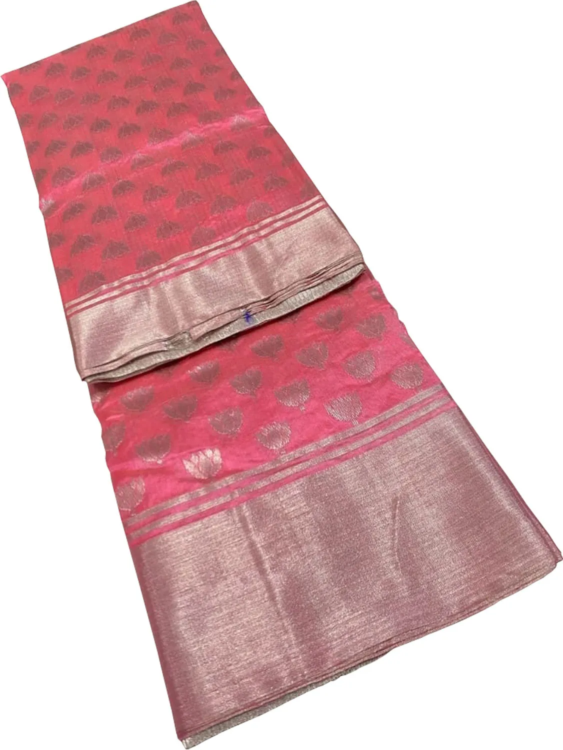 Beautiful Pink Chanderi Silk Saree - Handloom Perfection