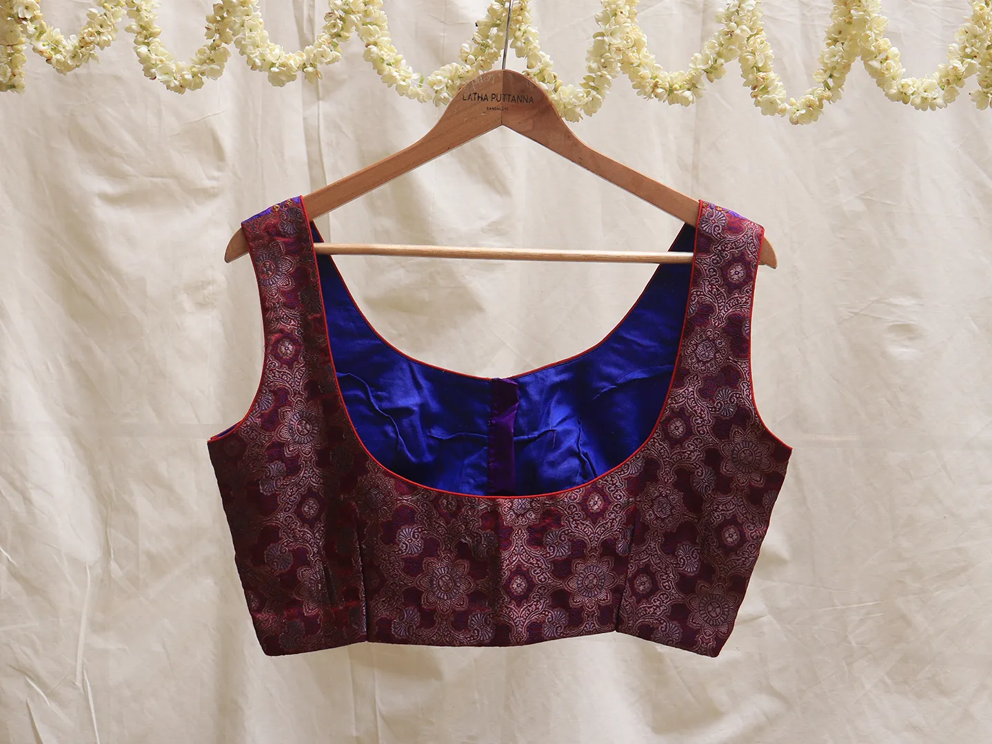 Berry blue Hand embroidery blouse