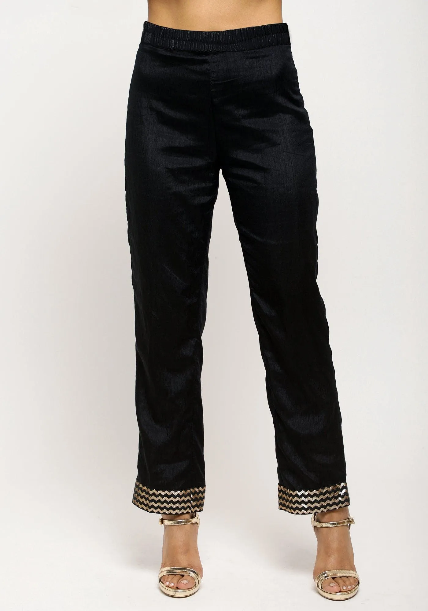 Black Angrakha Foil Pant