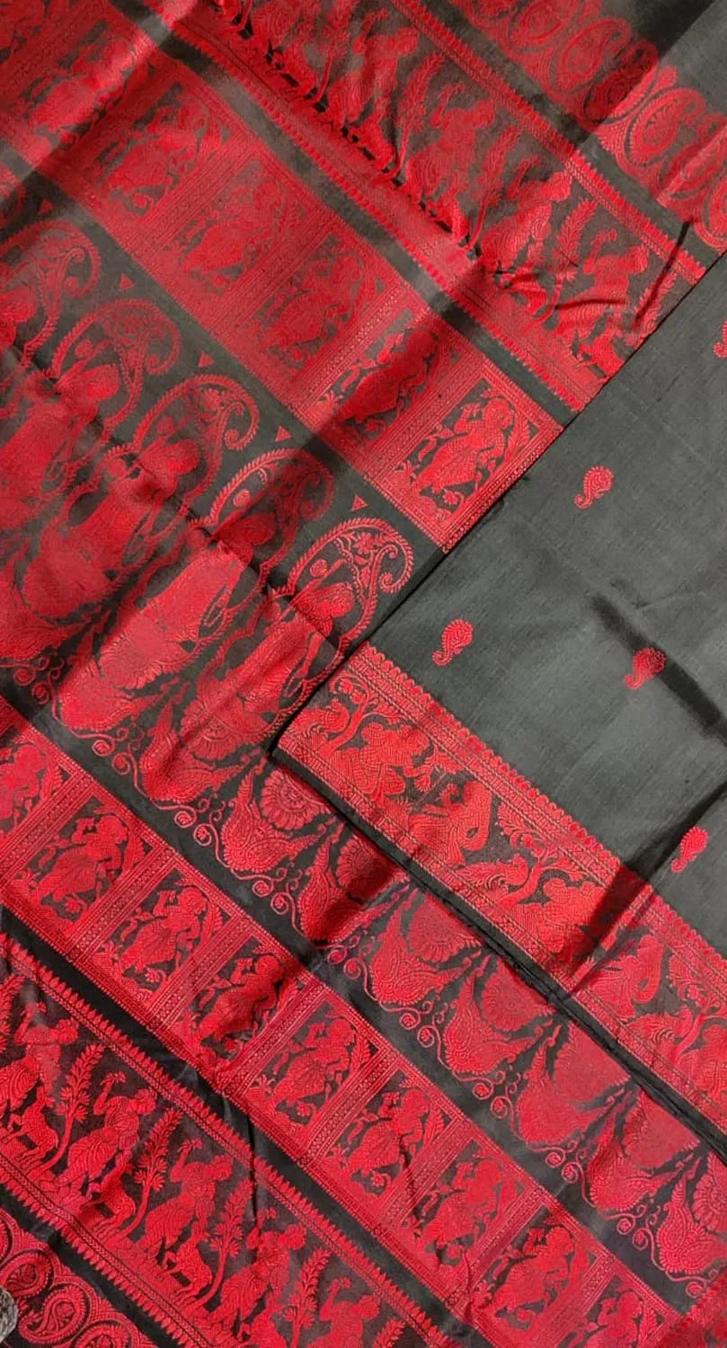 Black Baluchari Handloom Pure Silk Saree