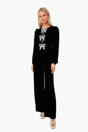 Elegant Black Jumpsuit with Camille Bows