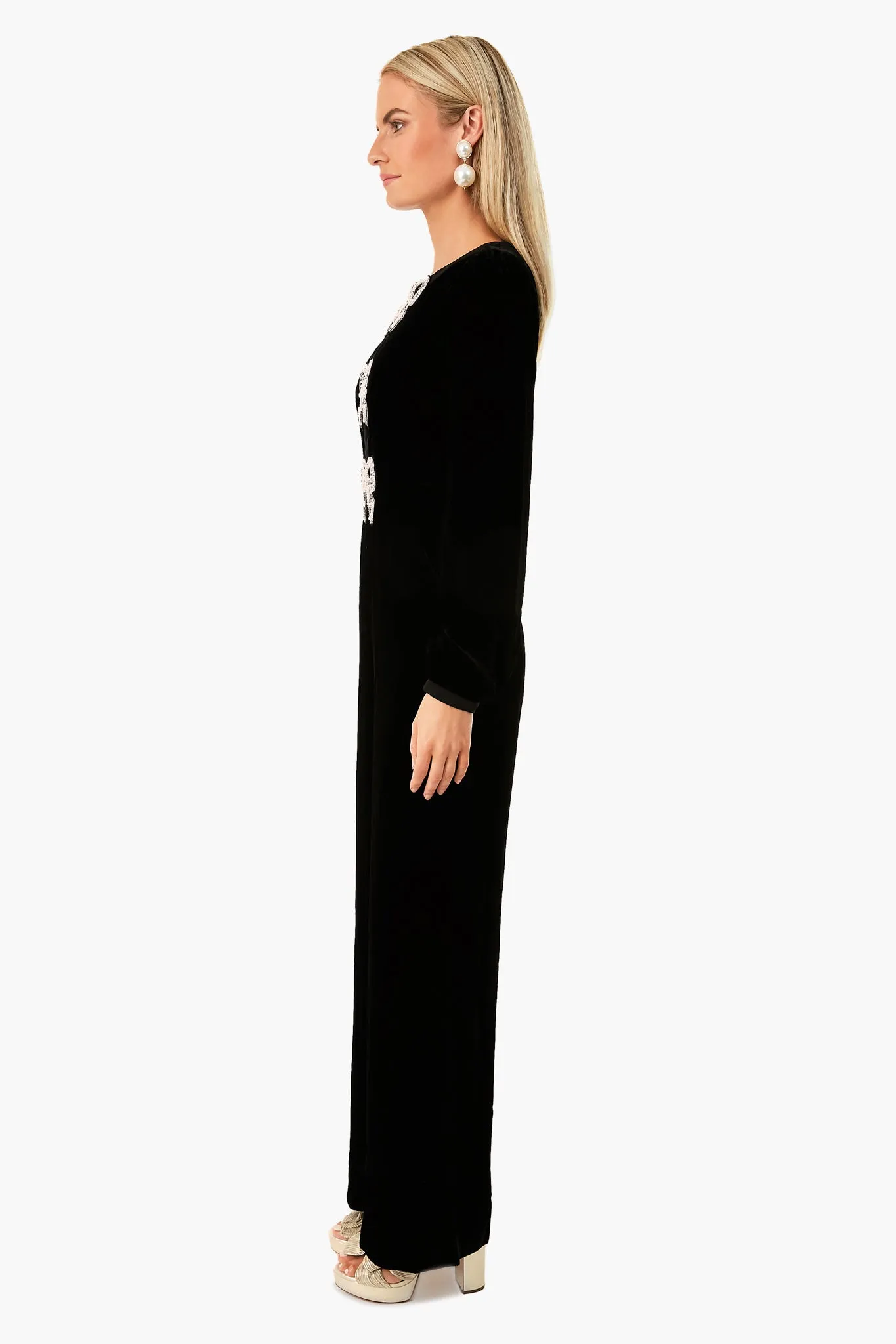 Elegant Black Jumpsuit with Camille Bows