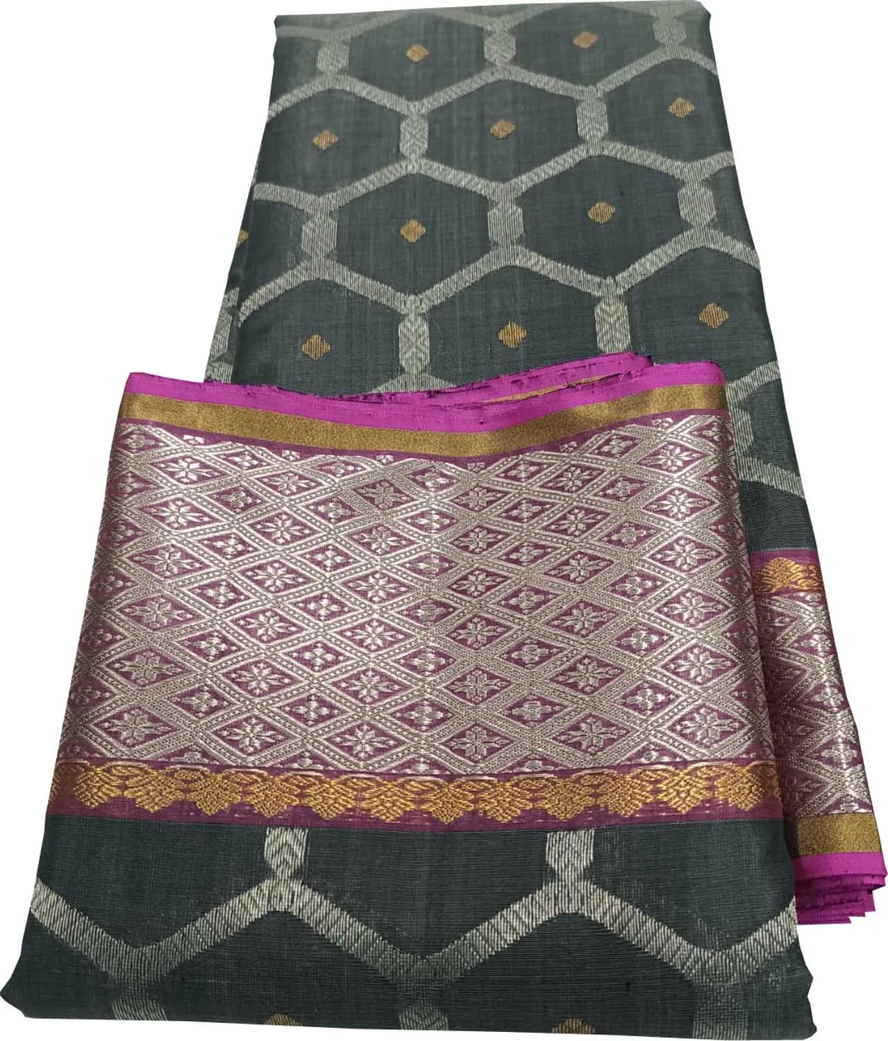 Black Chanderi Handloom Pure Silk Saree