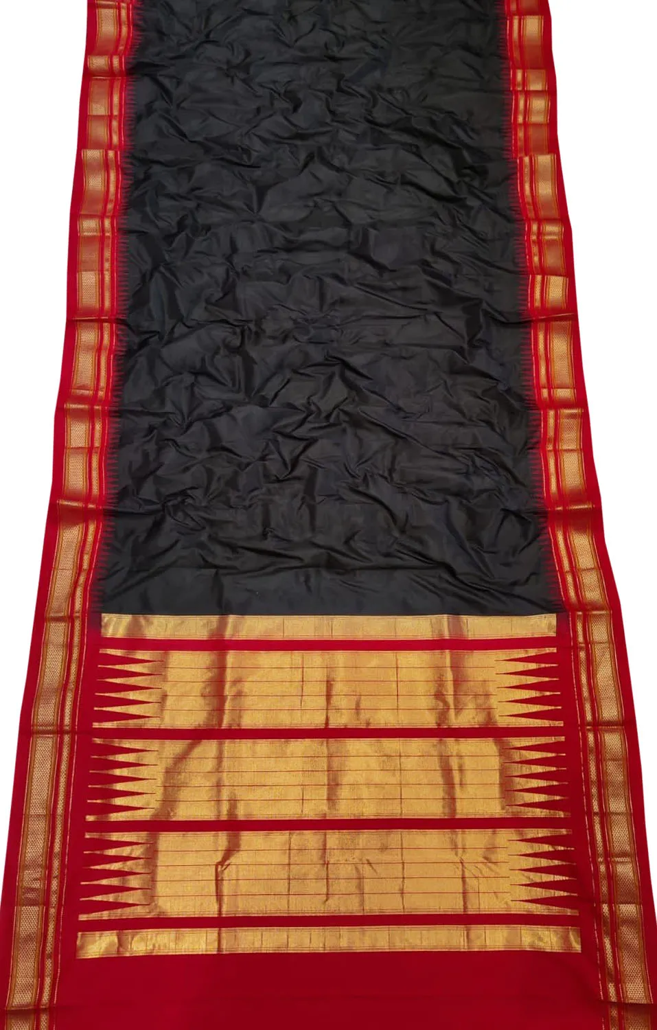 Black Ilkal Handloom Pure Silk Saree