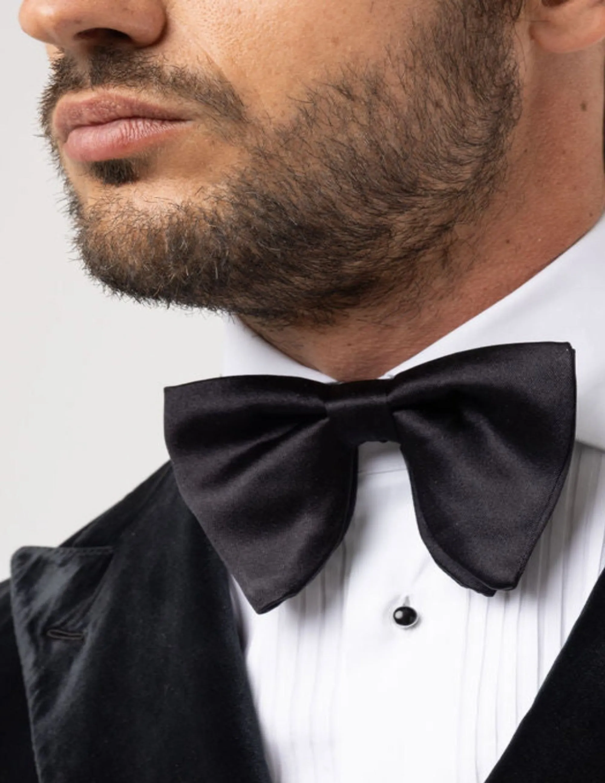 Black Medium Silk Bow Tie