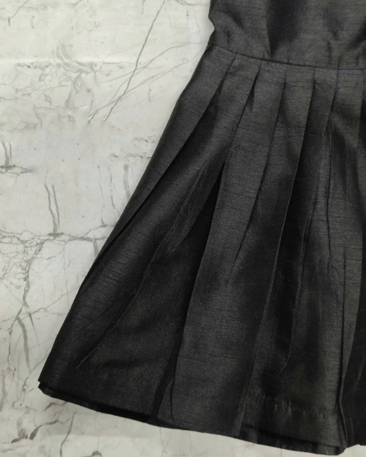 Black Pleated Silk Pants