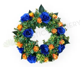 Blue & Orange Wreath 30cm / 40cm / 50cm (WRE007)