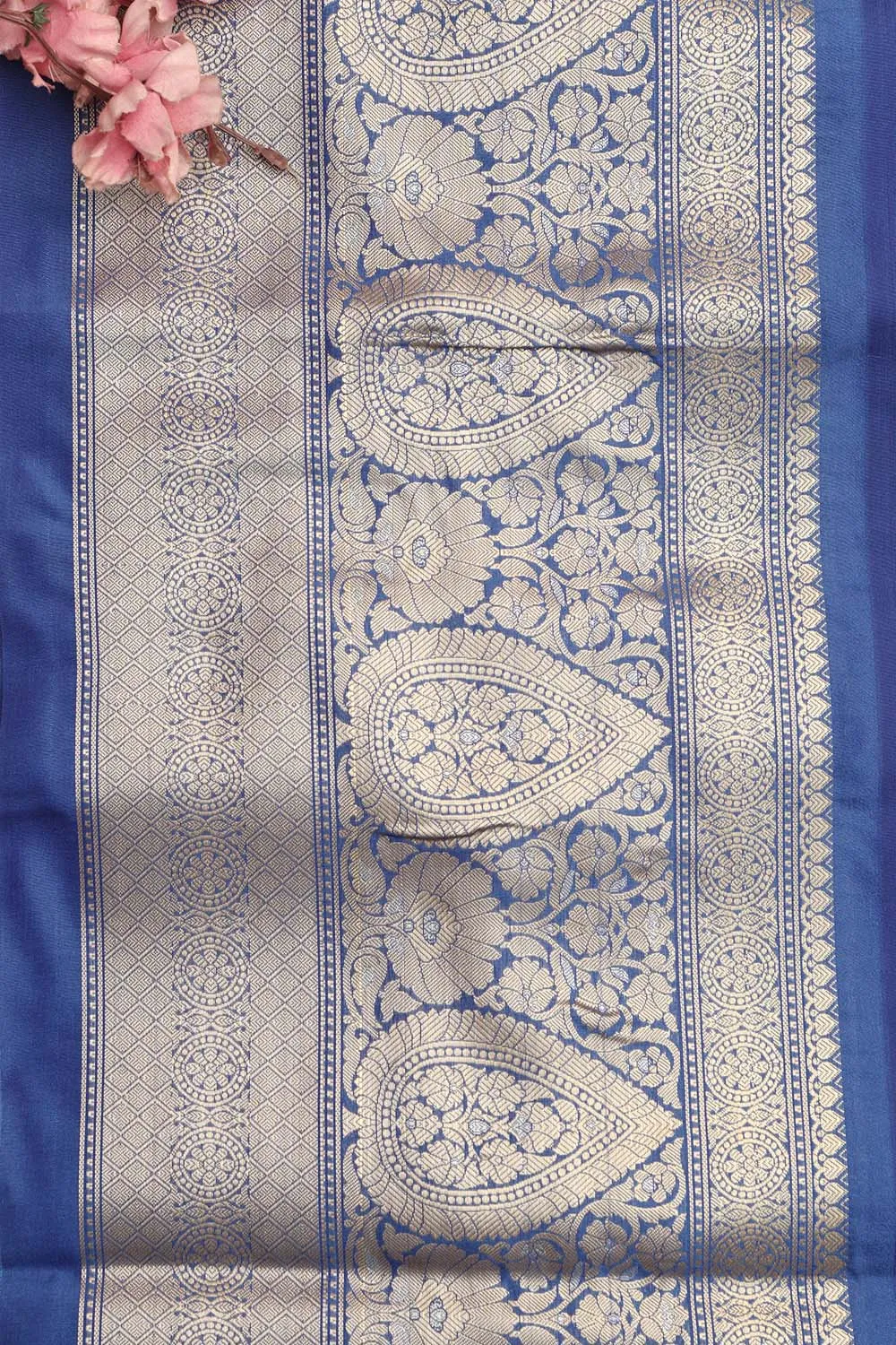 Blue Banarasi Silk Lace Saree - Timeless Elegance  (1 Mtr)