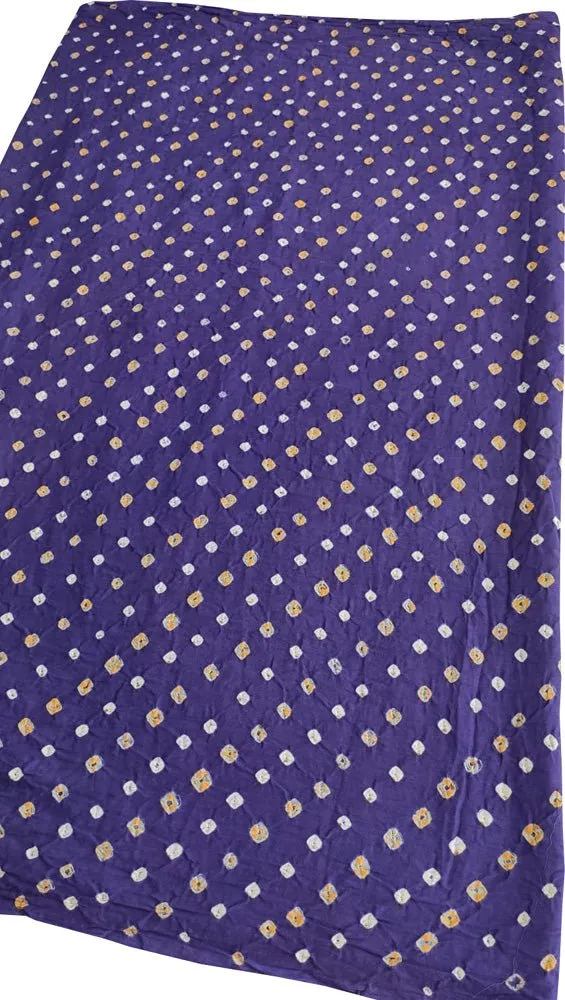 Blue Bandhani Cotton Silk Fabric (  1 Mtr )