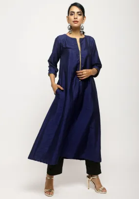 Blue Laced Kurta Set