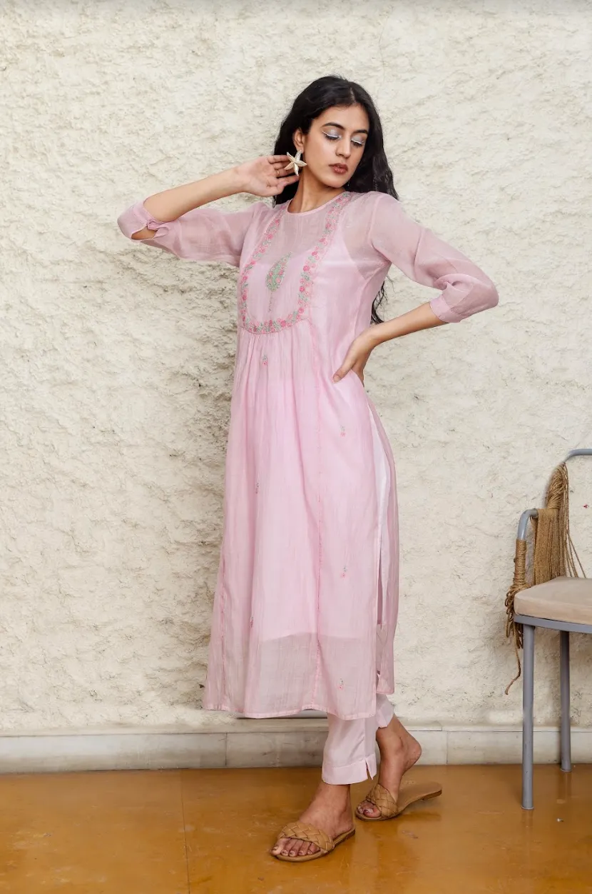 BLUSH PINK CYPRUS KURTA SET