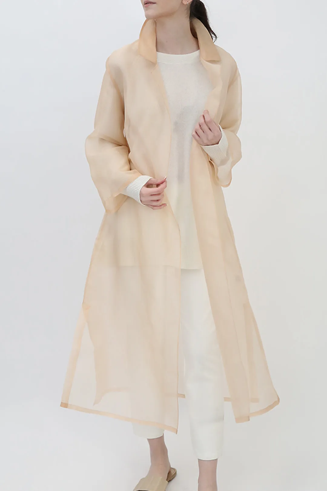 BLYTHE LONG DRESS JACKET IN SILK ORGANZA