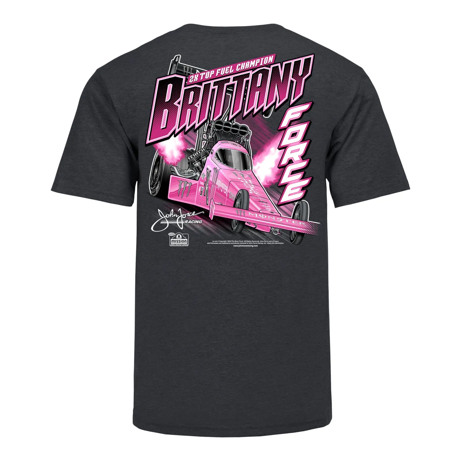 Brittany Force Tonal Pink Dragster T-Shirt