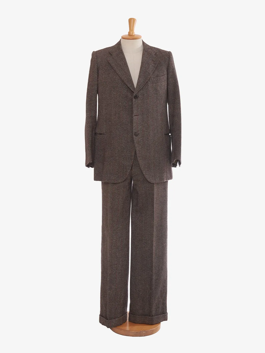 Brown herringbone suit