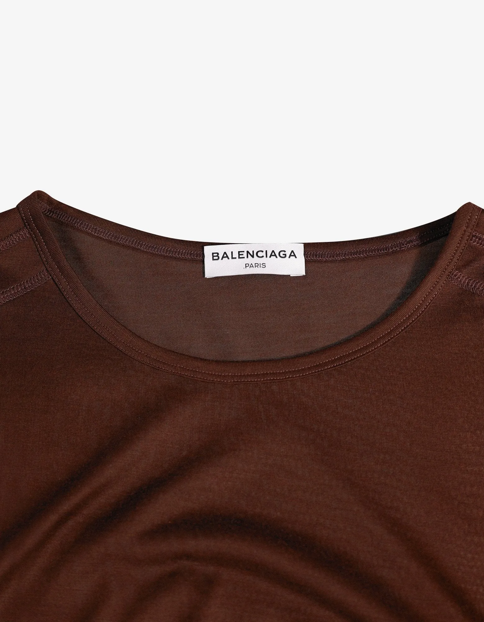 Brown Silk Blend T-Shirt -