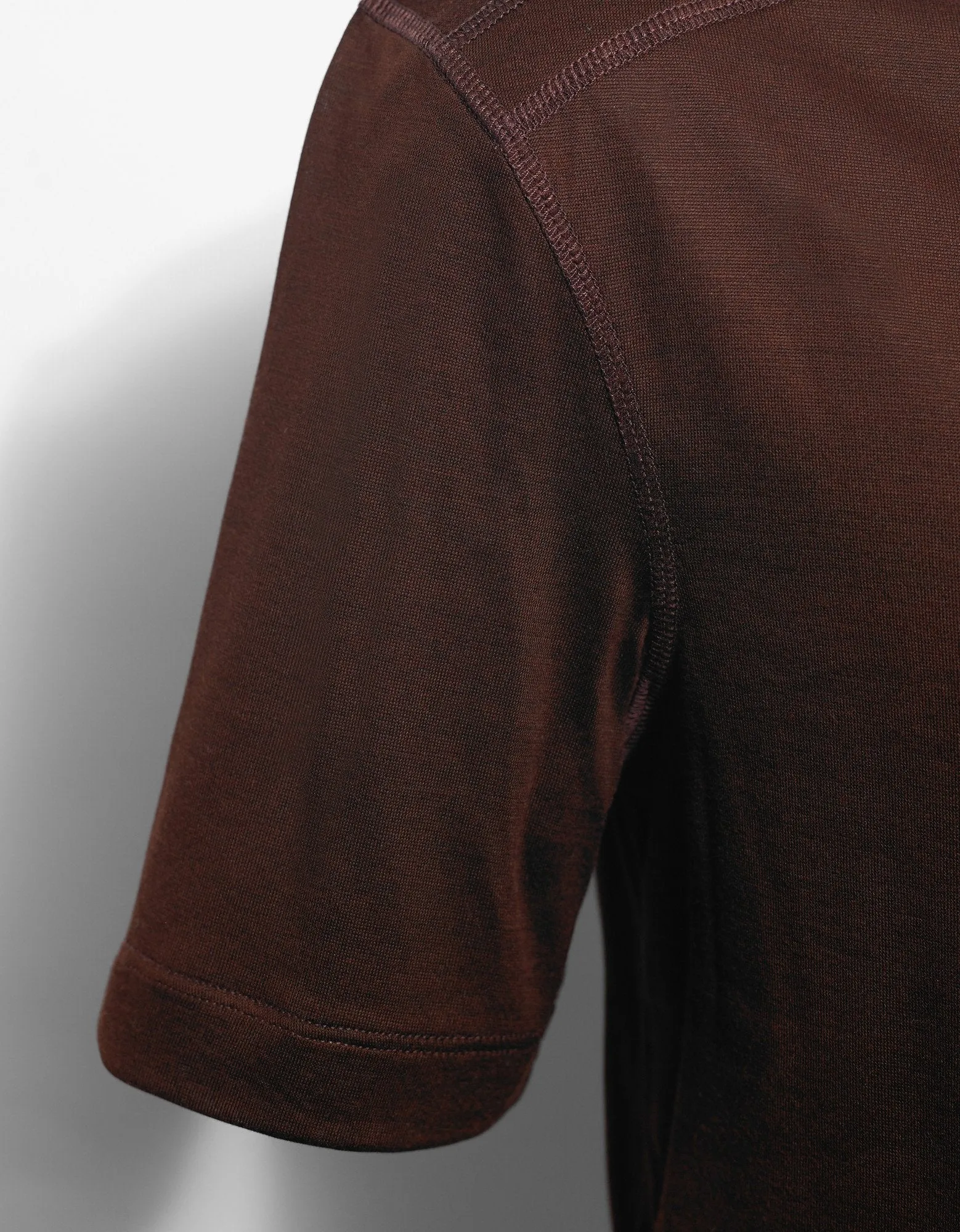 Brown Silk Blend T-Shirt -