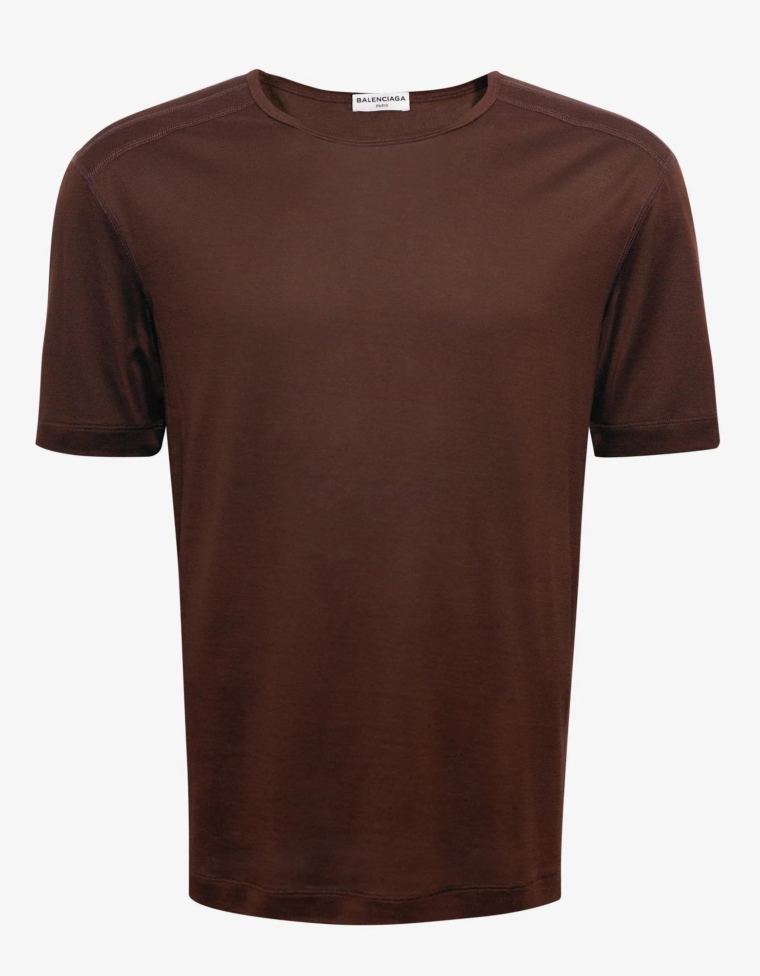 Brown Silk Blend T-Shirt -