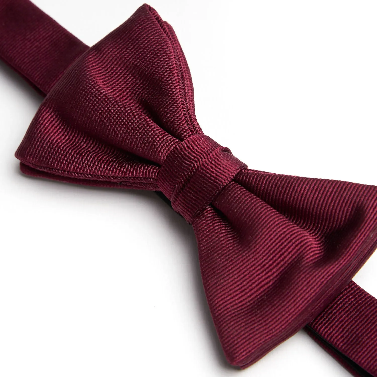 BURGUNDY PRE-KNOTTED SILK BOWTIE