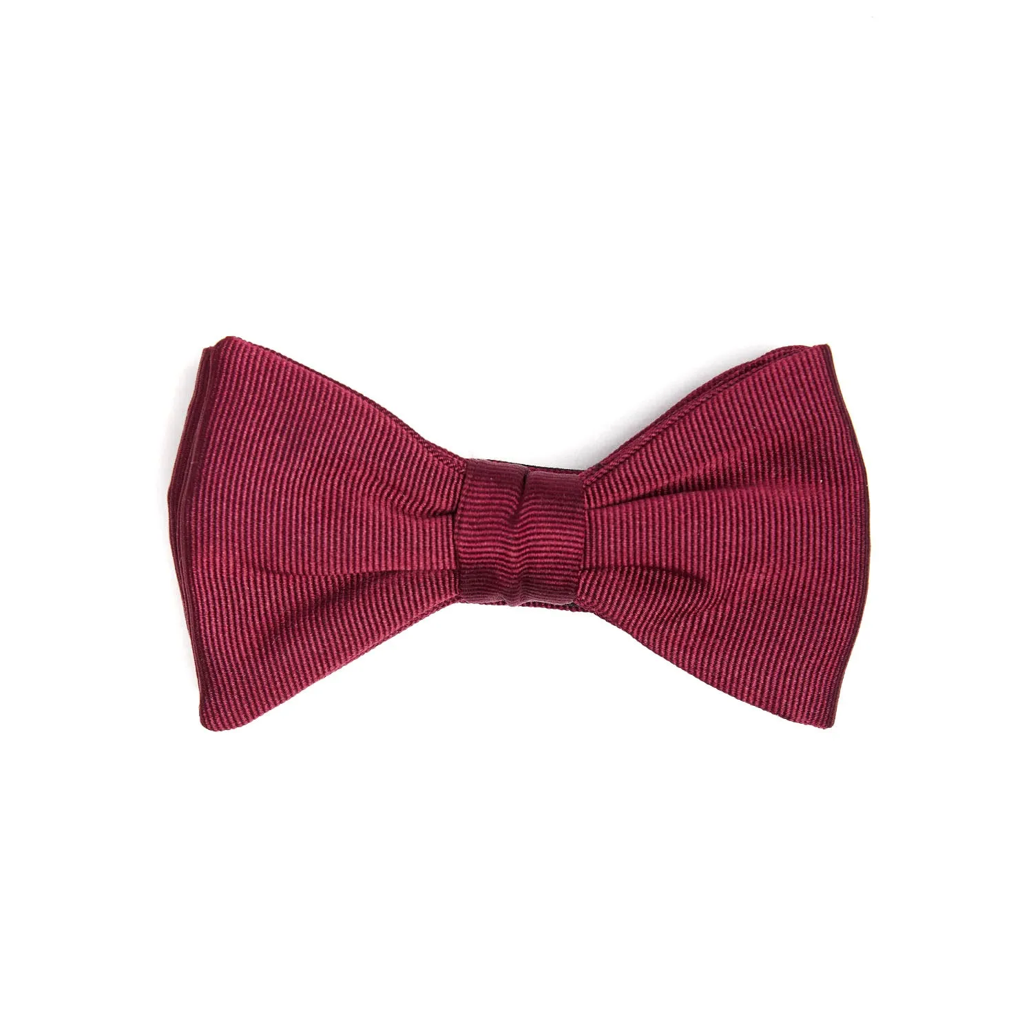 BURGUNDY PRE-KNOTTED SILK BOWTIE