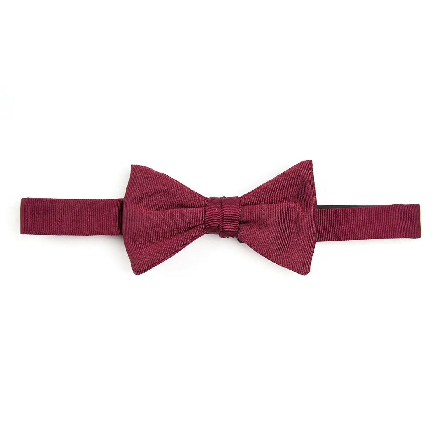 BURGUNDY PRE-KNOTTED SILK BOWTIE